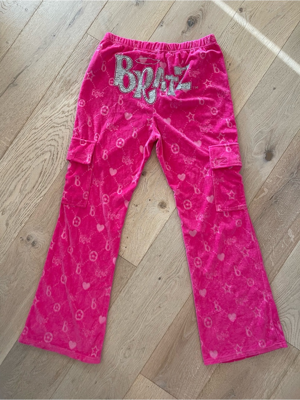 DOLL KILL X BRATZ pink velour pants womens XL